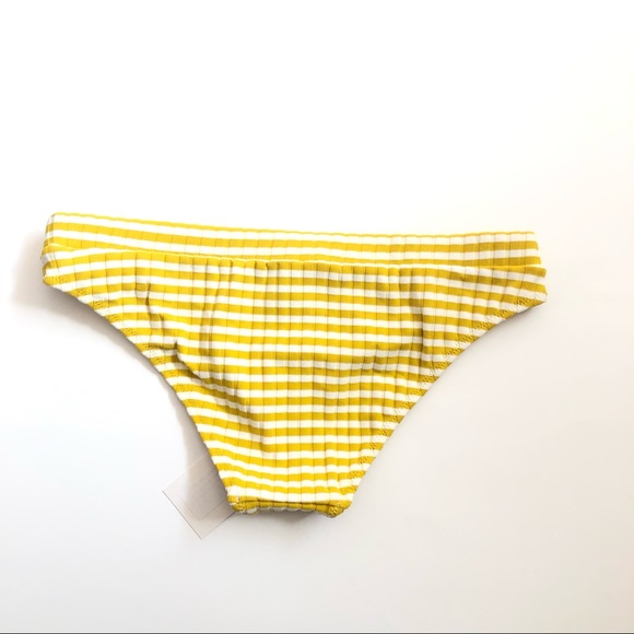 SOLID & STRIPED Madison Rib Bikini Bottom Mustard & Cream Stripe Sz small - Picture 8 of 8